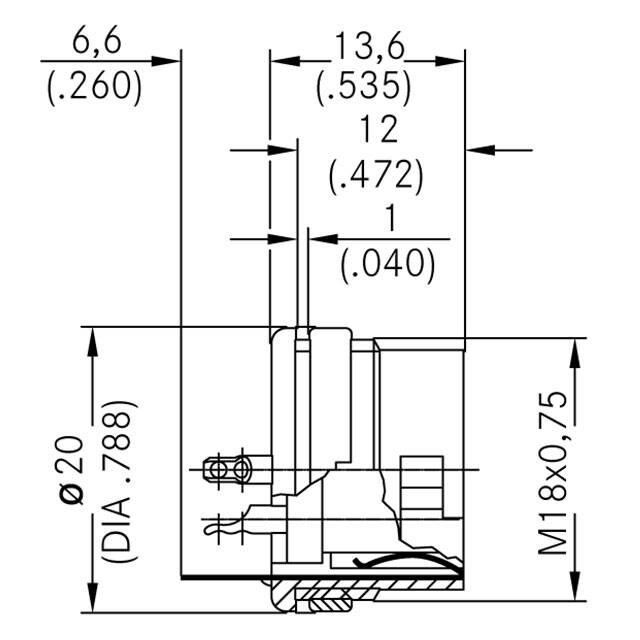 T 3447 100 Amphenol Tuchel Industrial  Assemblages de connecteurs circulaires